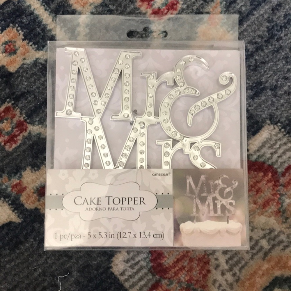 Mr. & Mrs. Rhinestone Cake Topper
